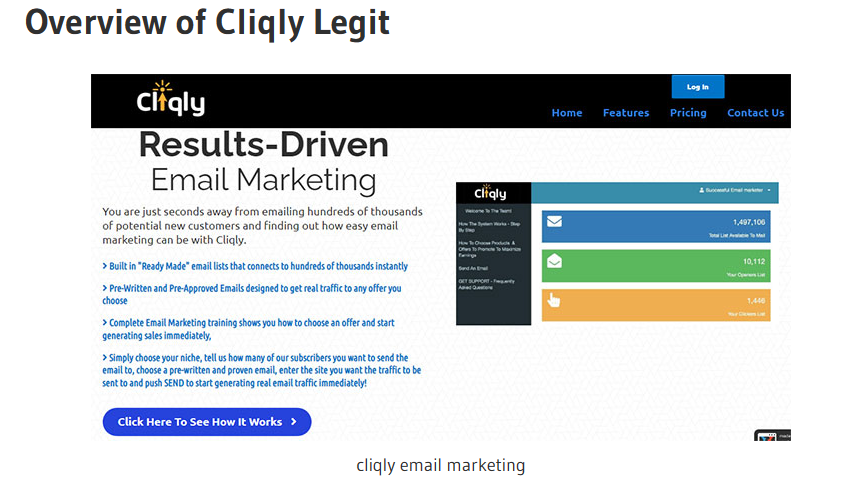 Cliqly email marketing